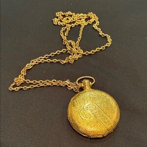 Elegant Gold Tone Max Factor Powder With Mirror